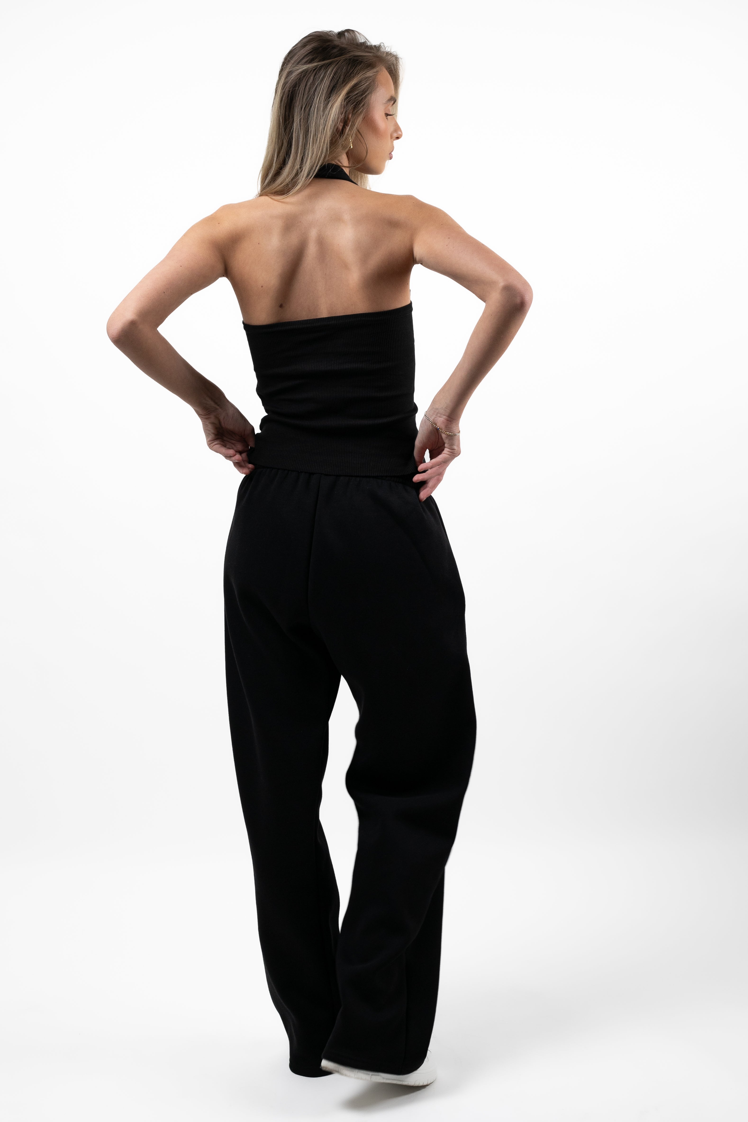 Two Textured Halter Neck Top