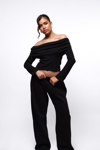 Lounge Bardot Top - Black