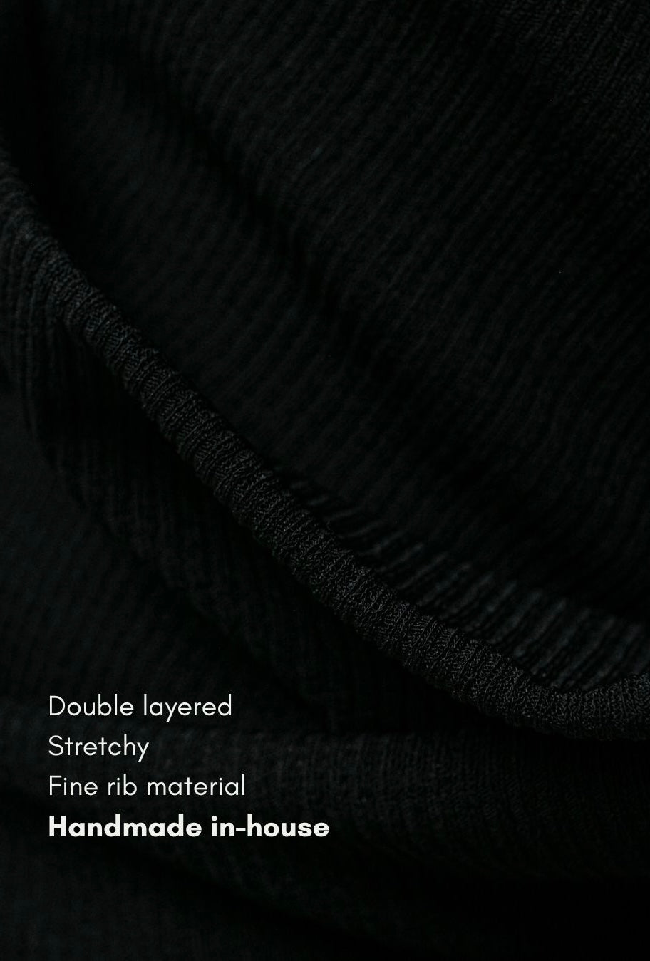 Ribbed Plunge Dress - Black
