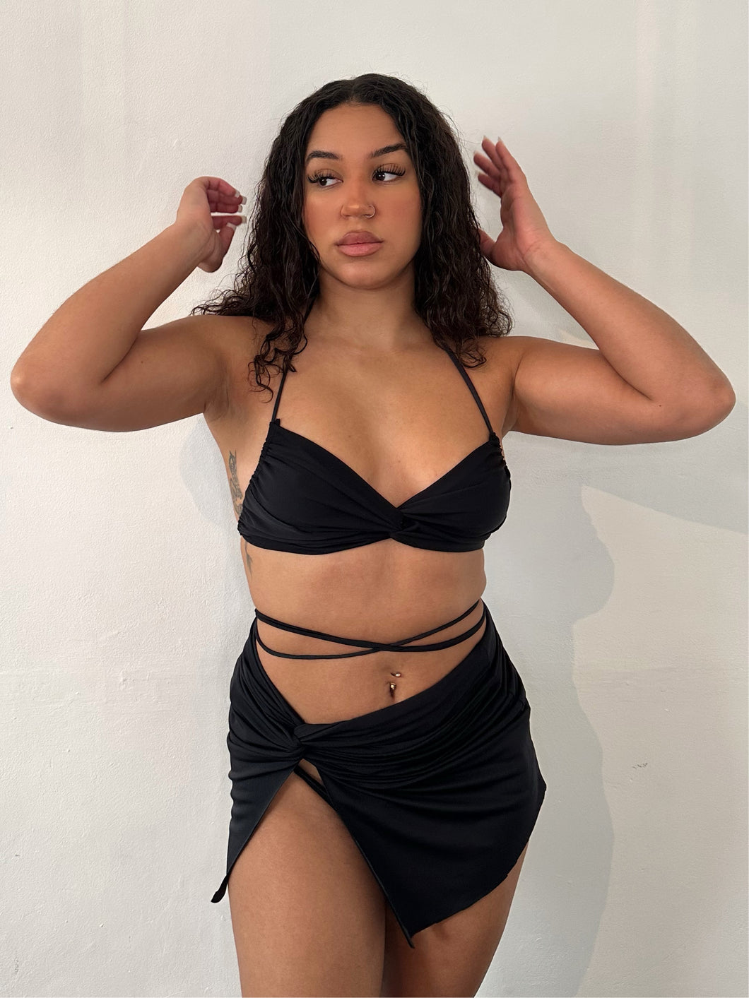 Black Twist Bikini Top